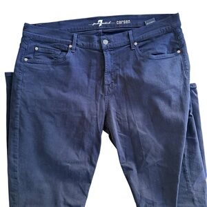 7 For All Mankind Men's Straight Leg Jeans in Navy Blue